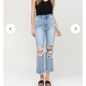 Flying Monkey Distressed Relaxed Straight Leg Jeans, Size 30